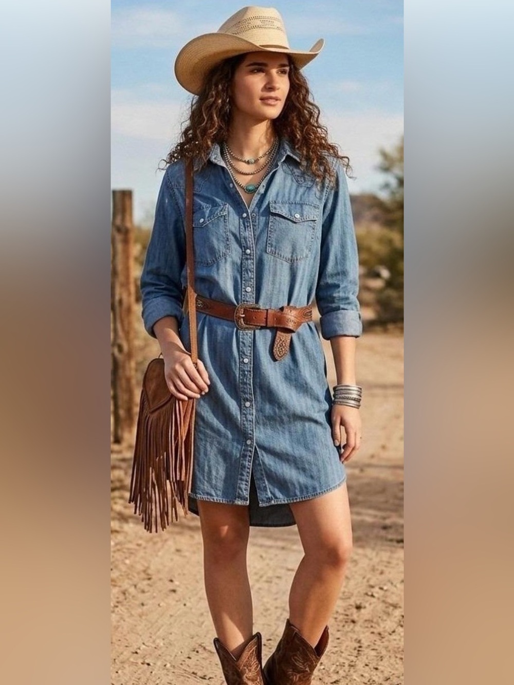 Universal Thread Western Denim Blue Shirt Dress Will a Small